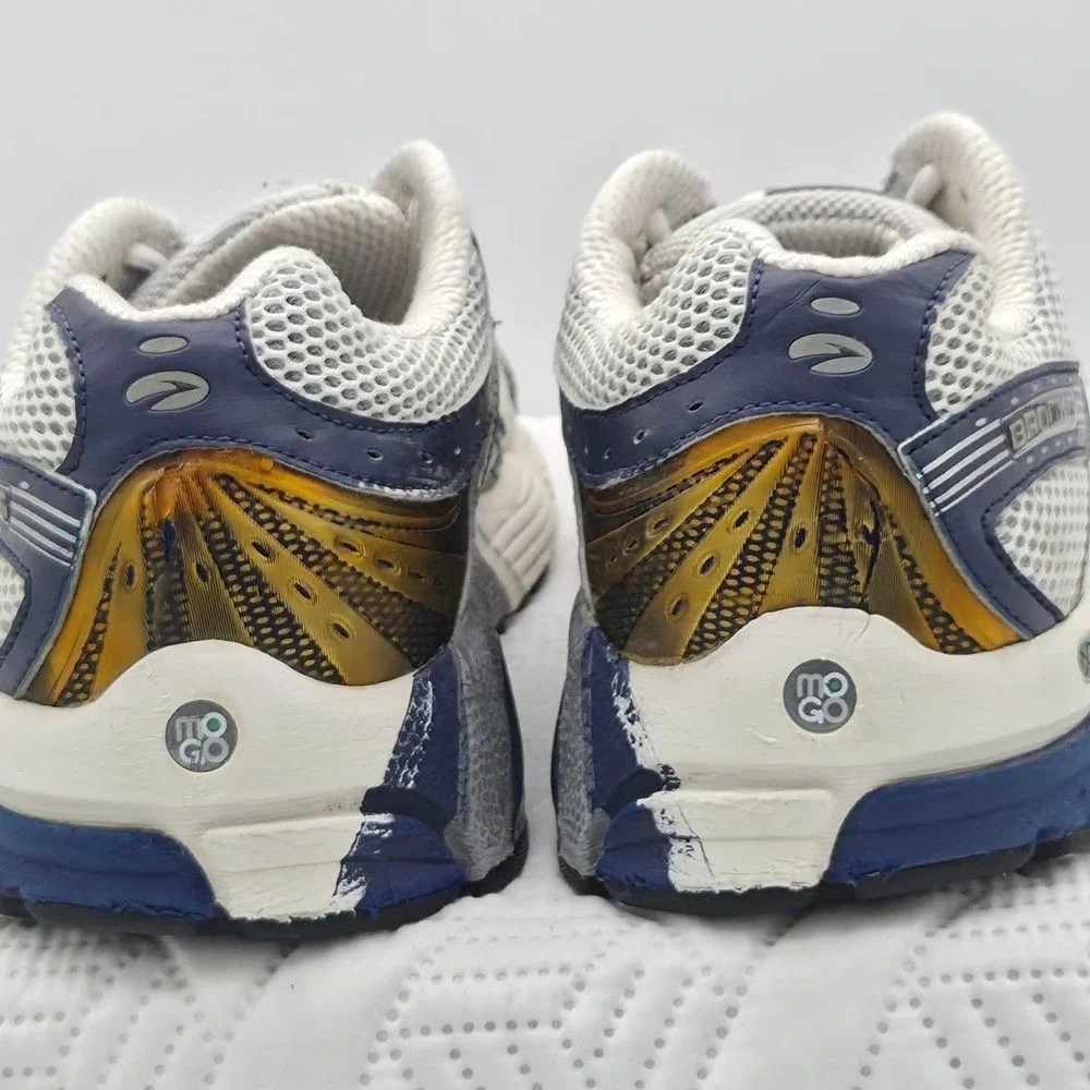 Brooks Shoes Athletic Men Blue, White And Gold Run Casual Length-12.5